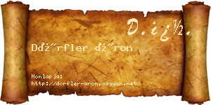 Dörfler Áron névjegykártya